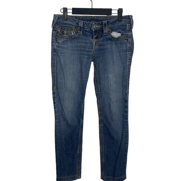 True Religion Womens Jeans Size 26 Denim Blue Medium Wash Skinny Leg - Picture 1 of 16
